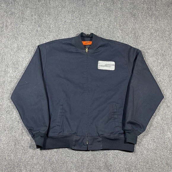 Cintas Work Bomber Jacket Men's 2XL Regular Navy Blue Workwear Full Zip - Picture 1 of 10